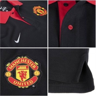 Manchester United Black Core Polo T-Shirt Replica - Click Image to Close